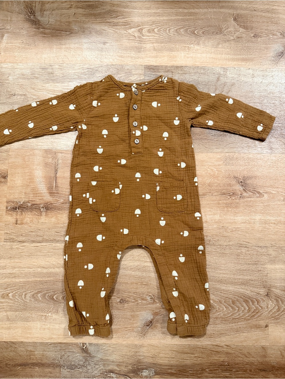 Rylee + Cru Brown Acorn Muslin One-Piece
